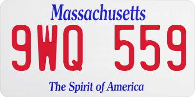 MA license plate 9WQ559
