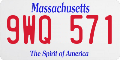 MA license plate 9WQ571