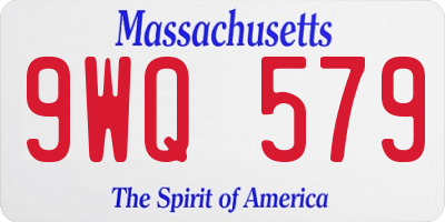 MA license plate 9WQ579