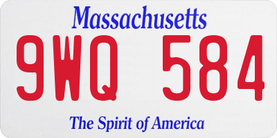 MA license plate 9WQ584