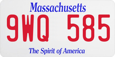 MA license plate 9WQ585