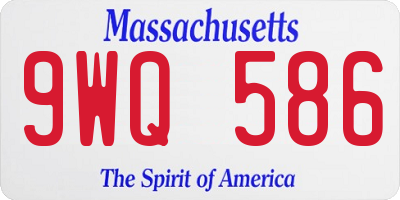 MA license plate 9WQ586