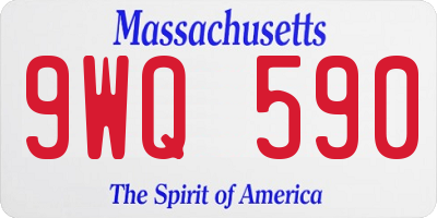 MA license plate 9WQ590