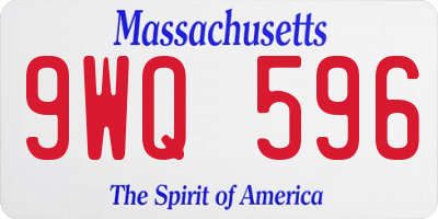 MA license plate 9WQ596