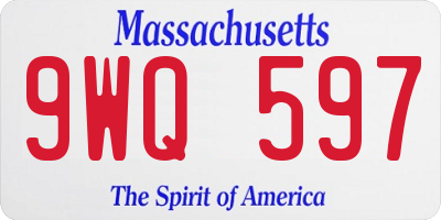 MA license plate 9WQ597