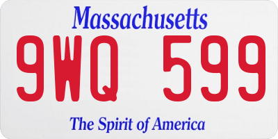 MA license plate 9WQ599