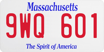 MA license plate 9WQ601