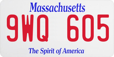 MA license plate 9WQ605