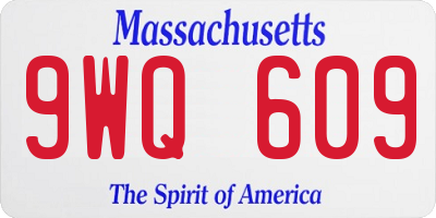 MA license plate 9WQ609