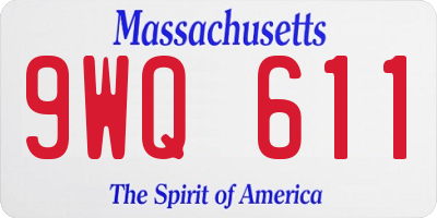 MA license plate 9WQ611