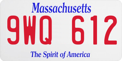 MA license plate 9WQ612