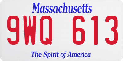 MA license plate 9WQ613
