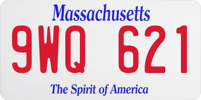 MA license plate 9WQ621