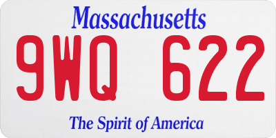 MA license plate 9WQ622