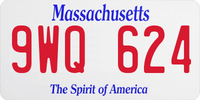 MA license plate 9WQ624