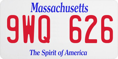 MA license plate 9WQ626