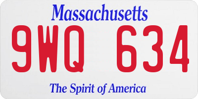 MA license plate 9WQ634