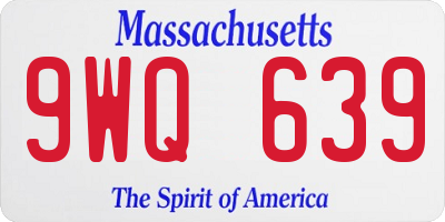 MA license plate 9WQ639