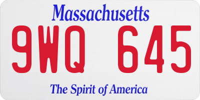 MA license plate 9WQ645