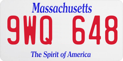 MA license plate 9WQ648