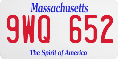MA license plate 9WQ652