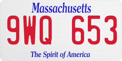 MA license plate 9WQ653