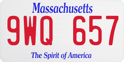 MA license plate 9WQ657
