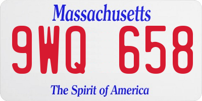 MA license plate 9WQ658