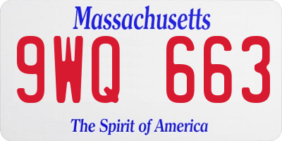 MA license plate 9WQ663