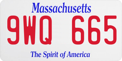 MA license plate 9WQ665