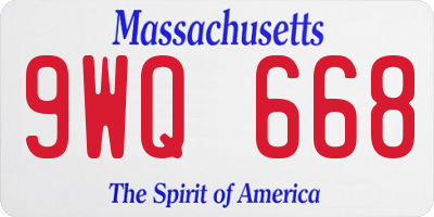MA license plate 9WQ668