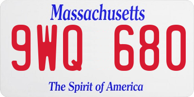 MA license plate 9WQ680