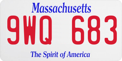 MA license plate 9WQ683