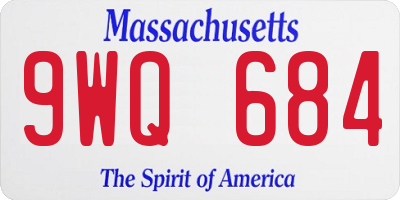 MA license plate 9WQ684