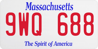 MA license plate 9WQ688