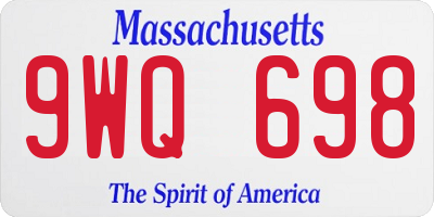 MA license plate 9WQ698