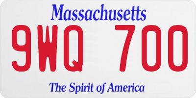 MA license plate 9WQ700