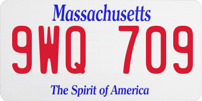 MA license plate 9WQ709