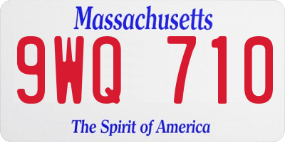 MA license plate 9WQ710