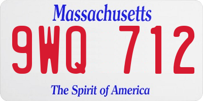 MA license plate 9WQ712