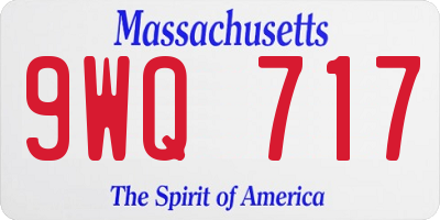 MA license plate 9WQ717