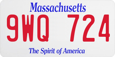 MA license plate 9WQ724