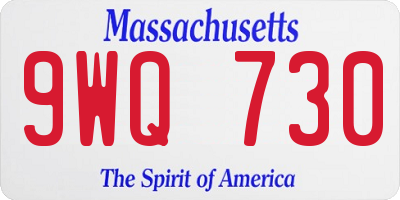 MA license plate 9WQ730