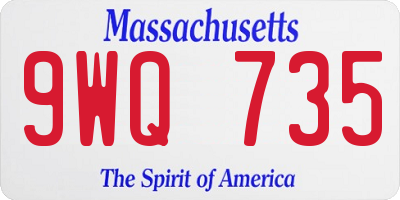 MA license plate 9WQ735