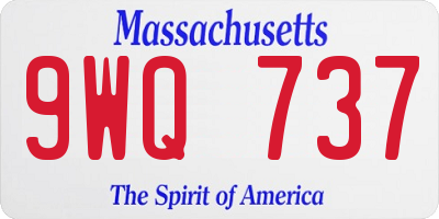 MA license plate 9WQ737