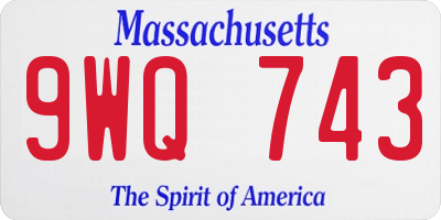 MA license plate 9WQ743