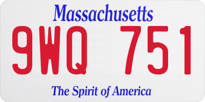 MA license plate 9WQ751