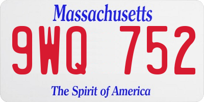 MA license plate 9WQ752