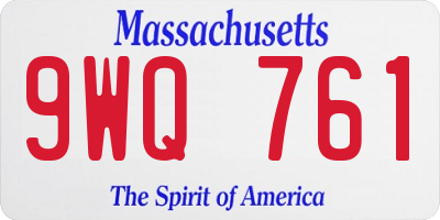 MA license plate 9WQ761