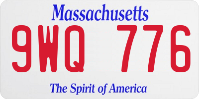 MA license plate 9WQ776